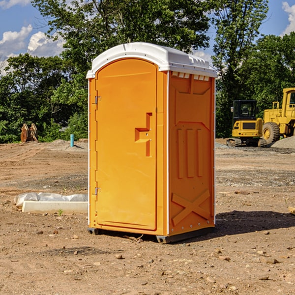 how often are the portable restrooms cleaned and serviced during a rental period in Lake Bryan